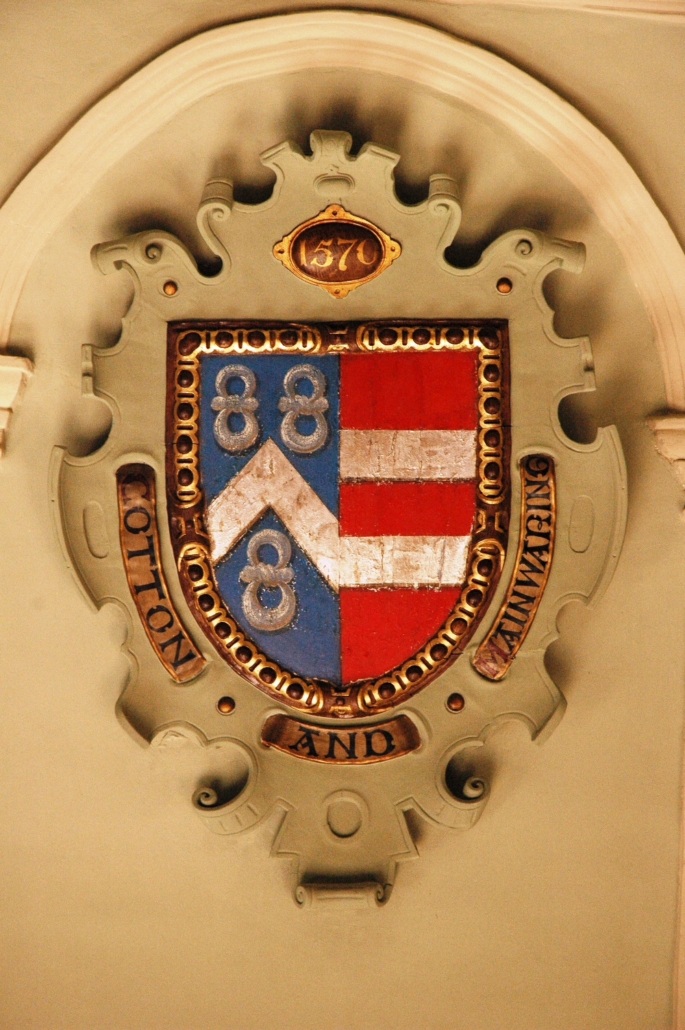 The joined arms of Cotton and Mainwaring