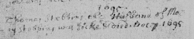 Death record of Thomas Stebbins