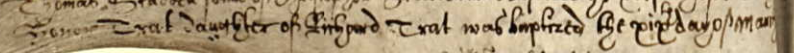 Christening record of Honor Treat