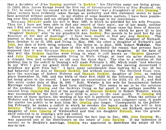 Continuation of footnotes on John Beckley family