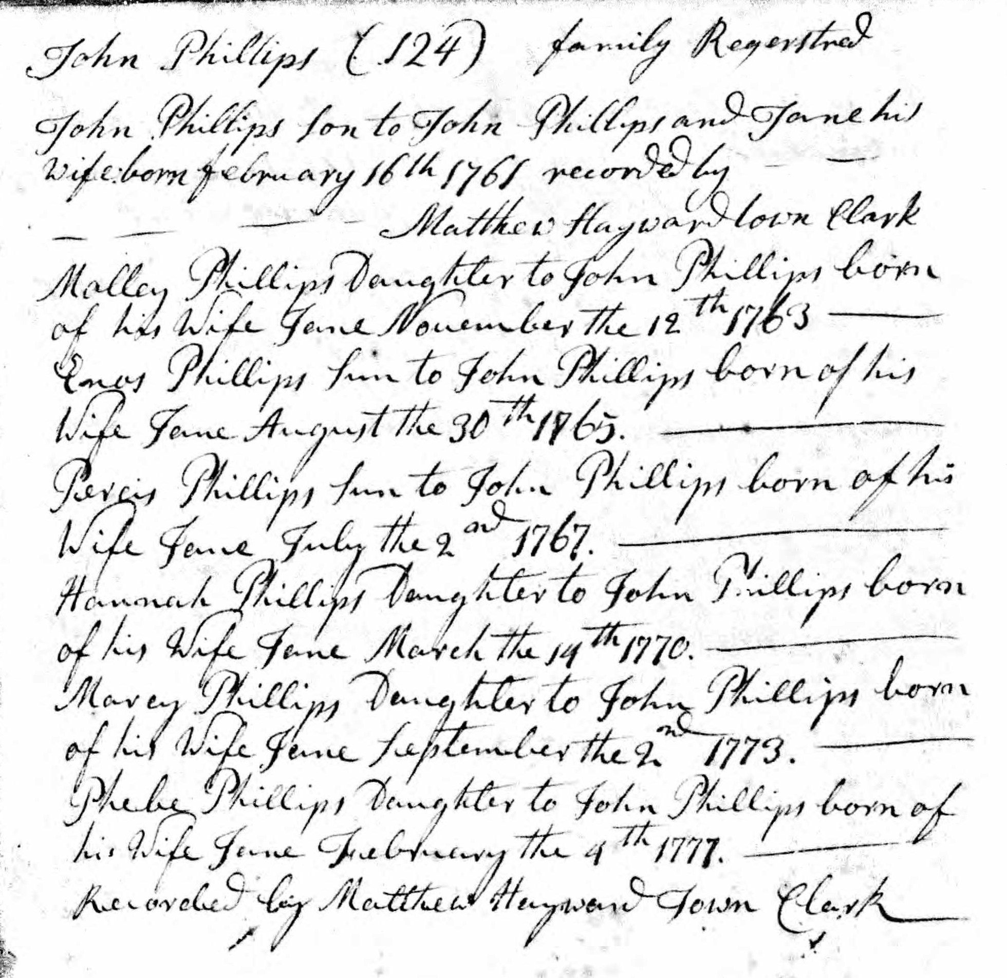 Phillips Family Register