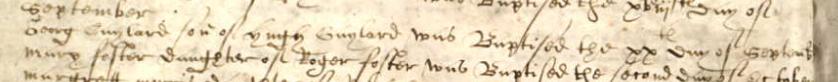 Christening record of Georg Gaylard