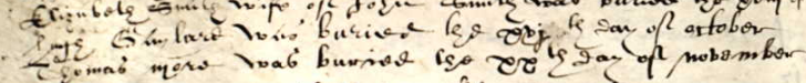 Burial record of Hugh Gaylard