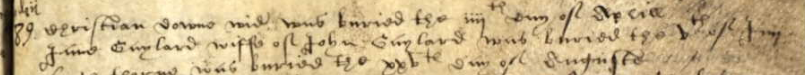 Burial record of Jane Gaylard