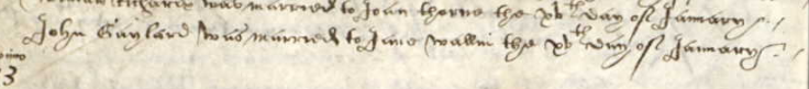 Marriage record of John Gaylard and Jane Wallin