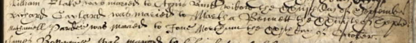 Marriage record of Richard Gaylard and Martha Bennett