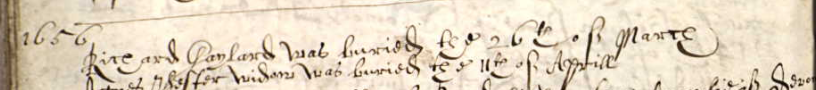 Burial record of Richard Gaylard