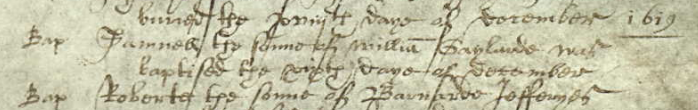 Baptism record of Samuell Gaylarde