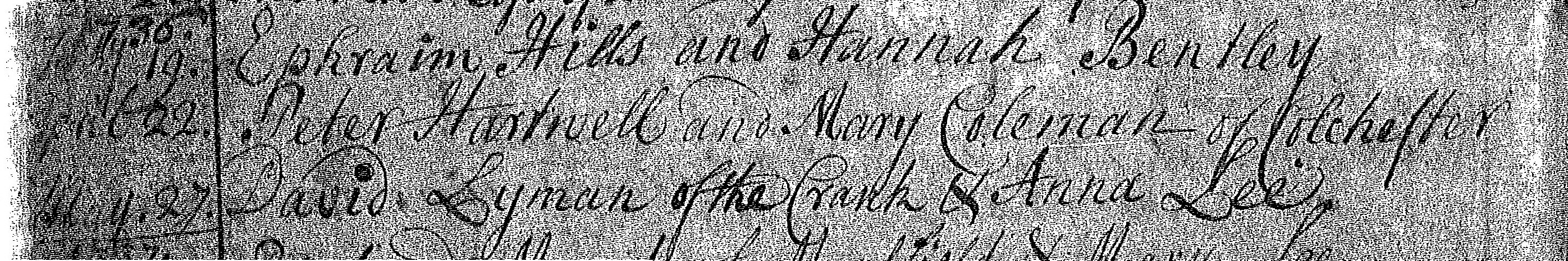 Marriage record of David Lyman and Anna Lee