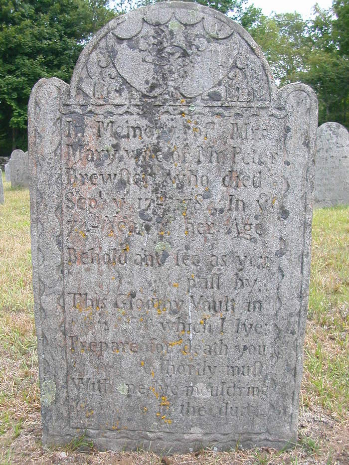 Gravestone of Mary Brewster