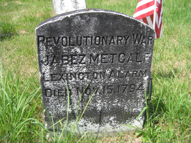 Gravestone of Jabez Metcalf