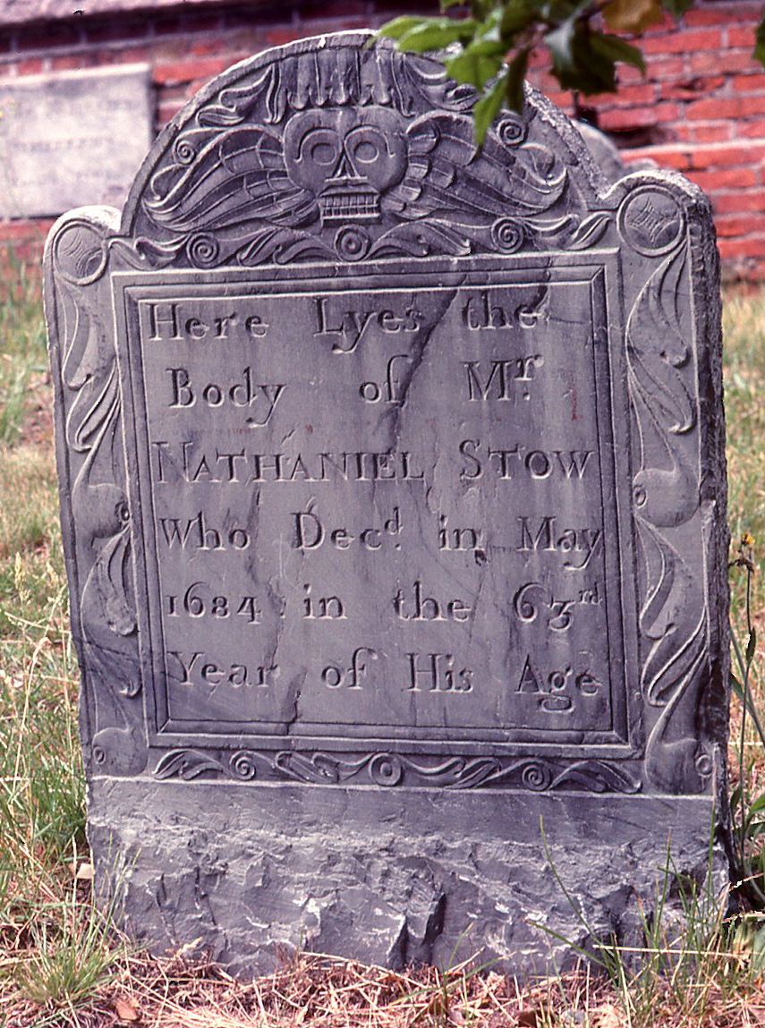 Gravestone of Nathaniel Stow