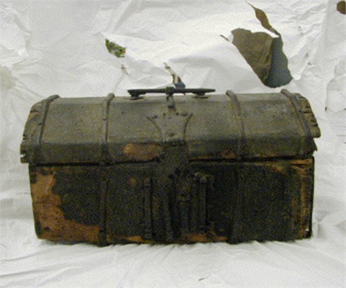 An old coffer which originally belonged to Michael Metcalf