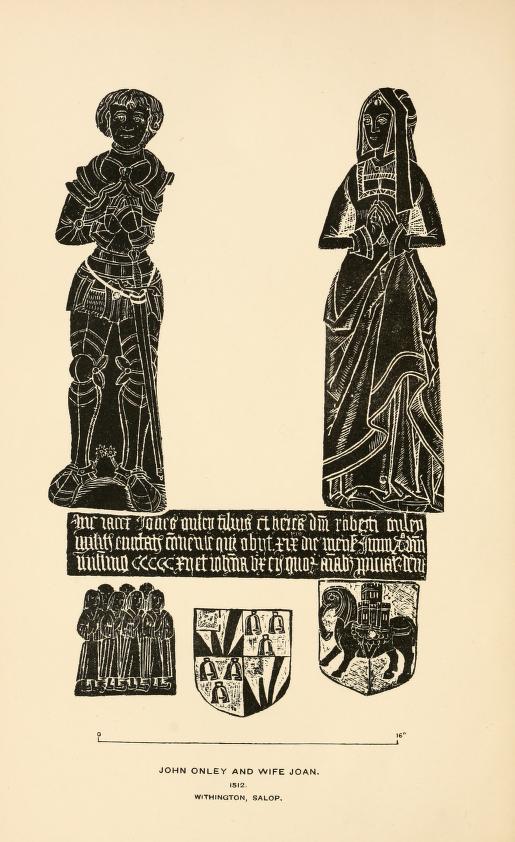 Monumental brass for John and Joan Onley