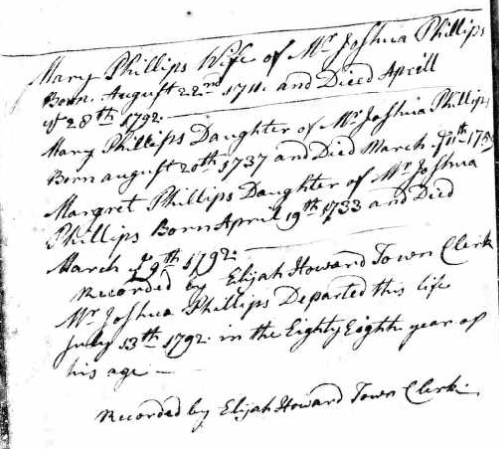 Joshua Phillips's family registered