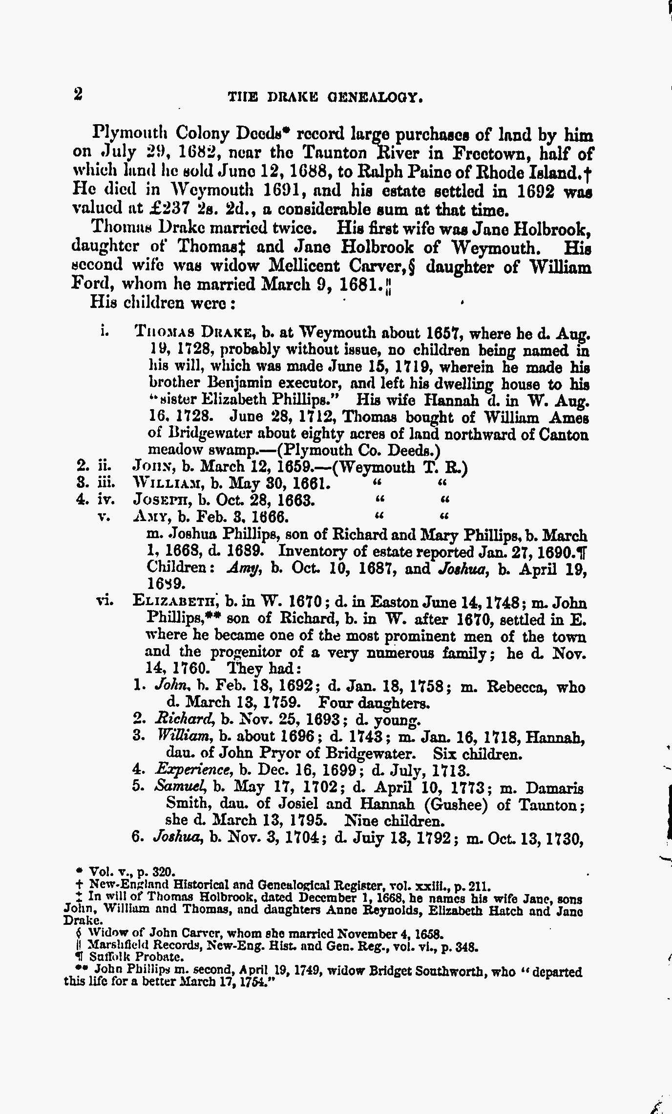 Page 2 of Drake Family book