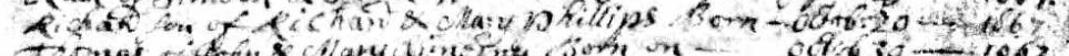 Birth record of Richard Phillips