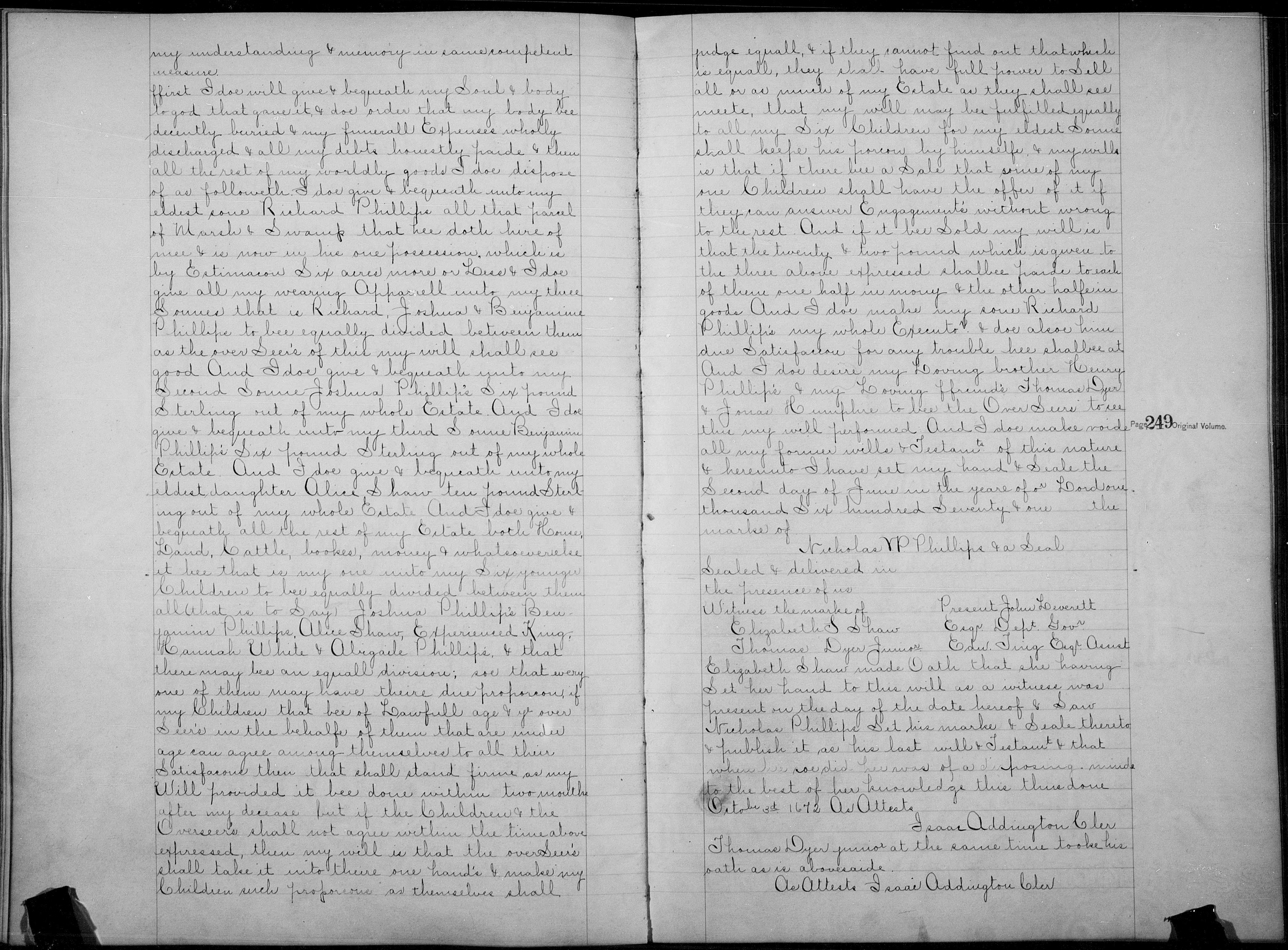 Will of Nicholas Phillips, page 2