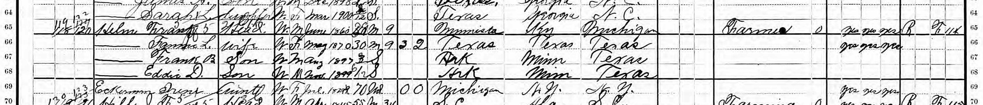 Household of Frank Helm in 1900