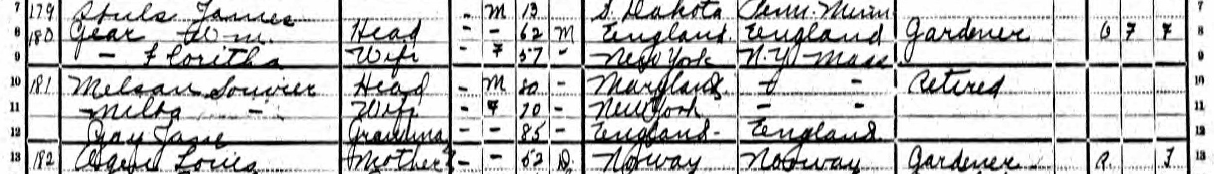 William Gear household in 1905