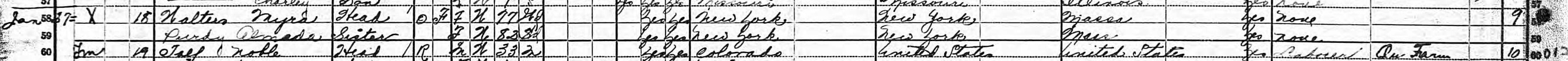 Household of Myra Walters in 1920