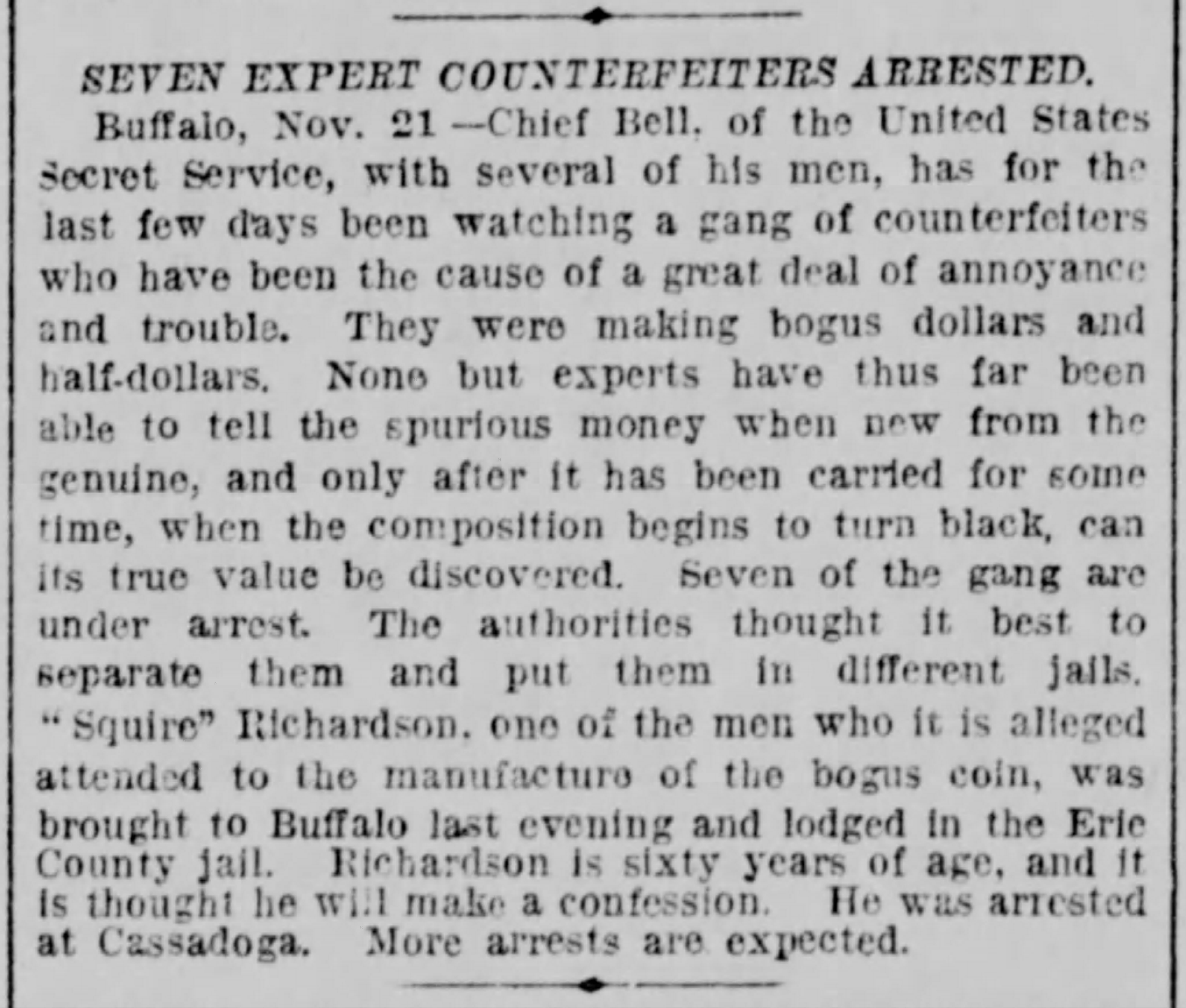 Article about Squire and others' arrests