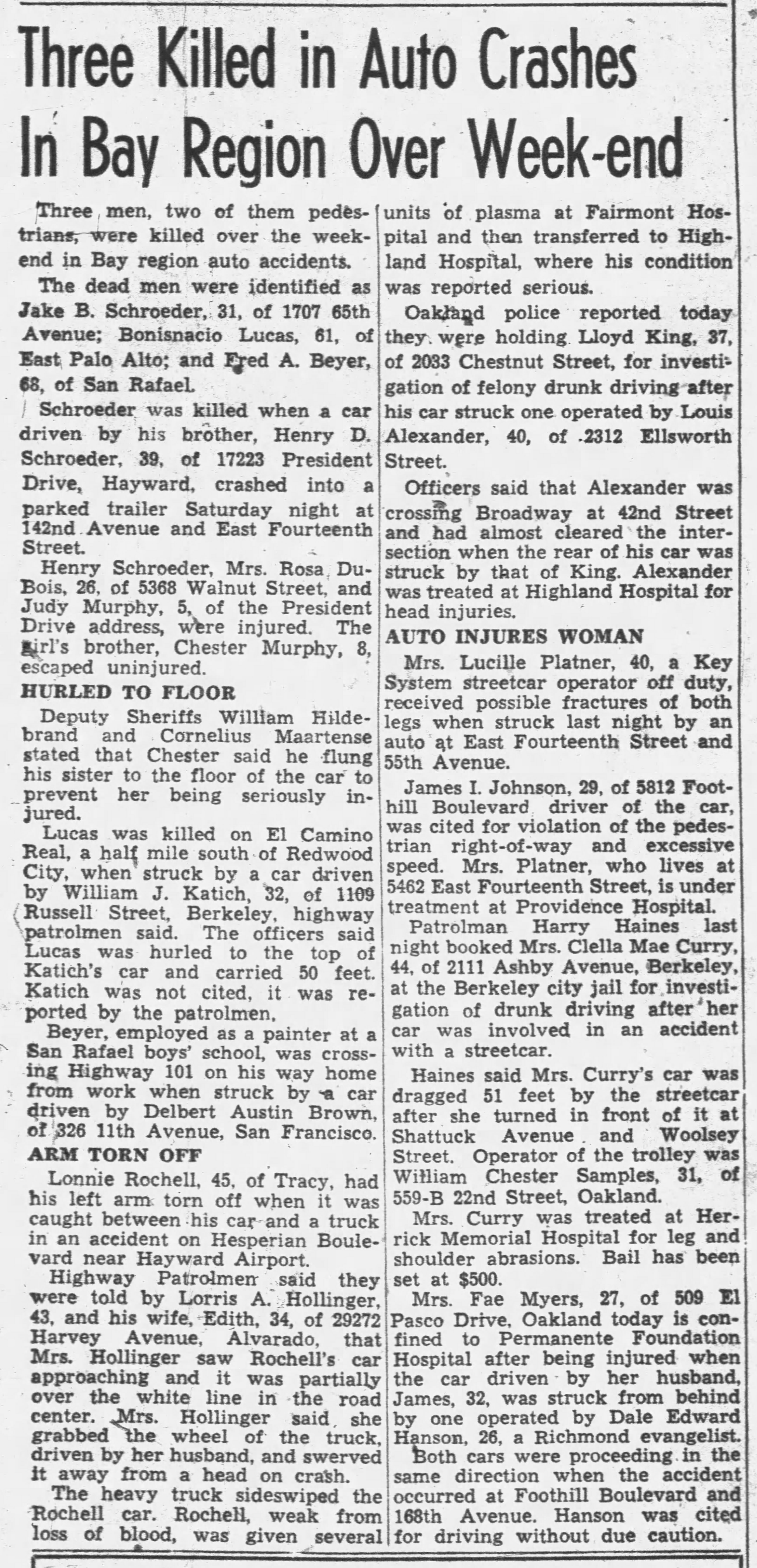 Article about the arrest of Lloyd King for drunken driving