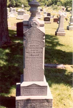Closeup of the inscription for Rebecca Richardson