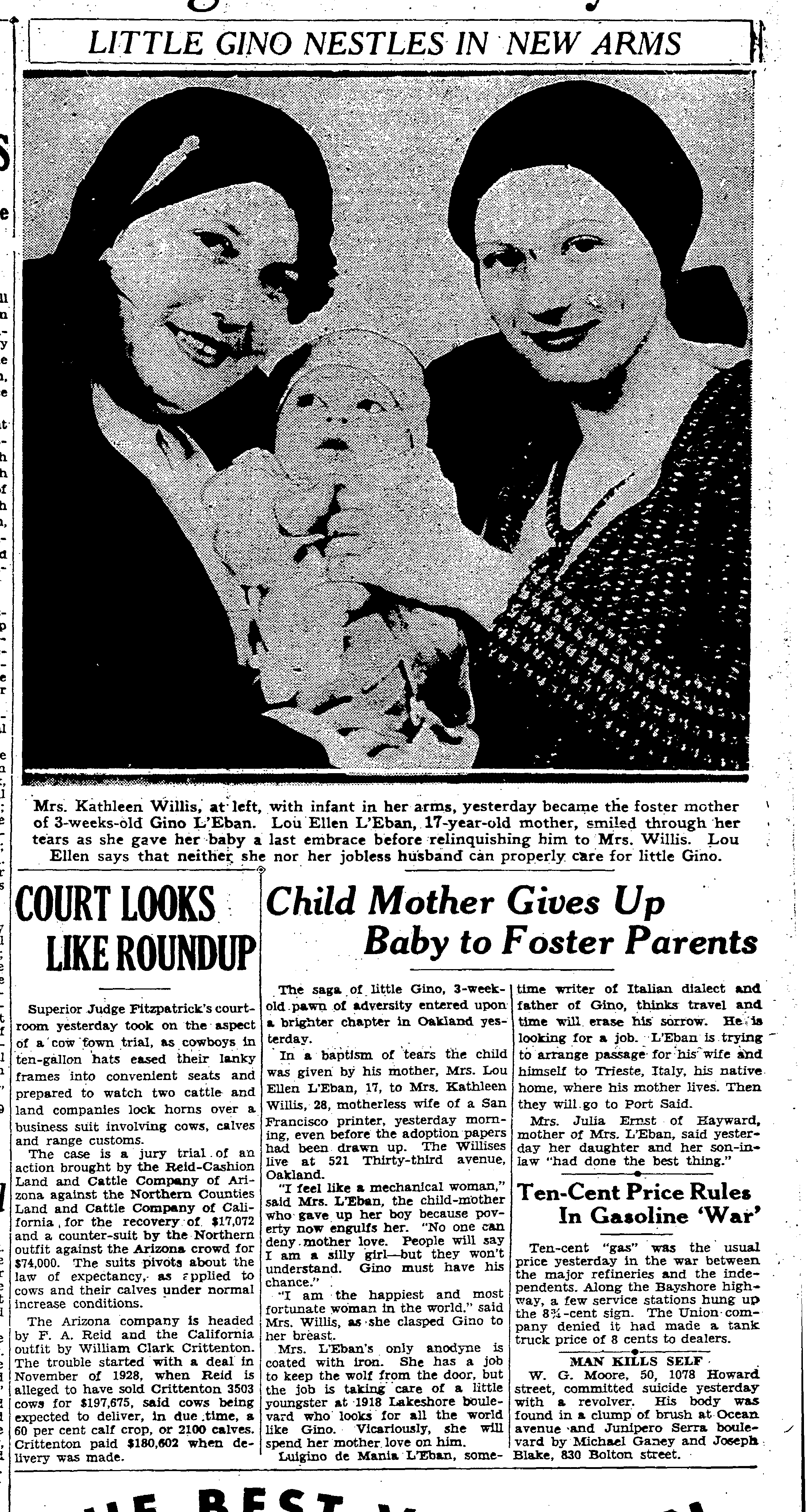 Adoption of Gino L’Eban by the Willis family