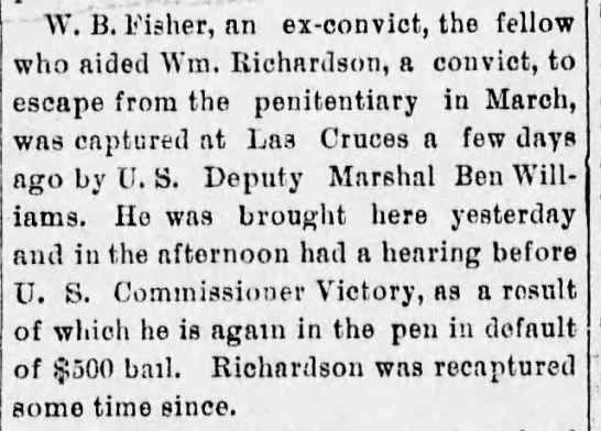 Article on the capture of a fellow escapee