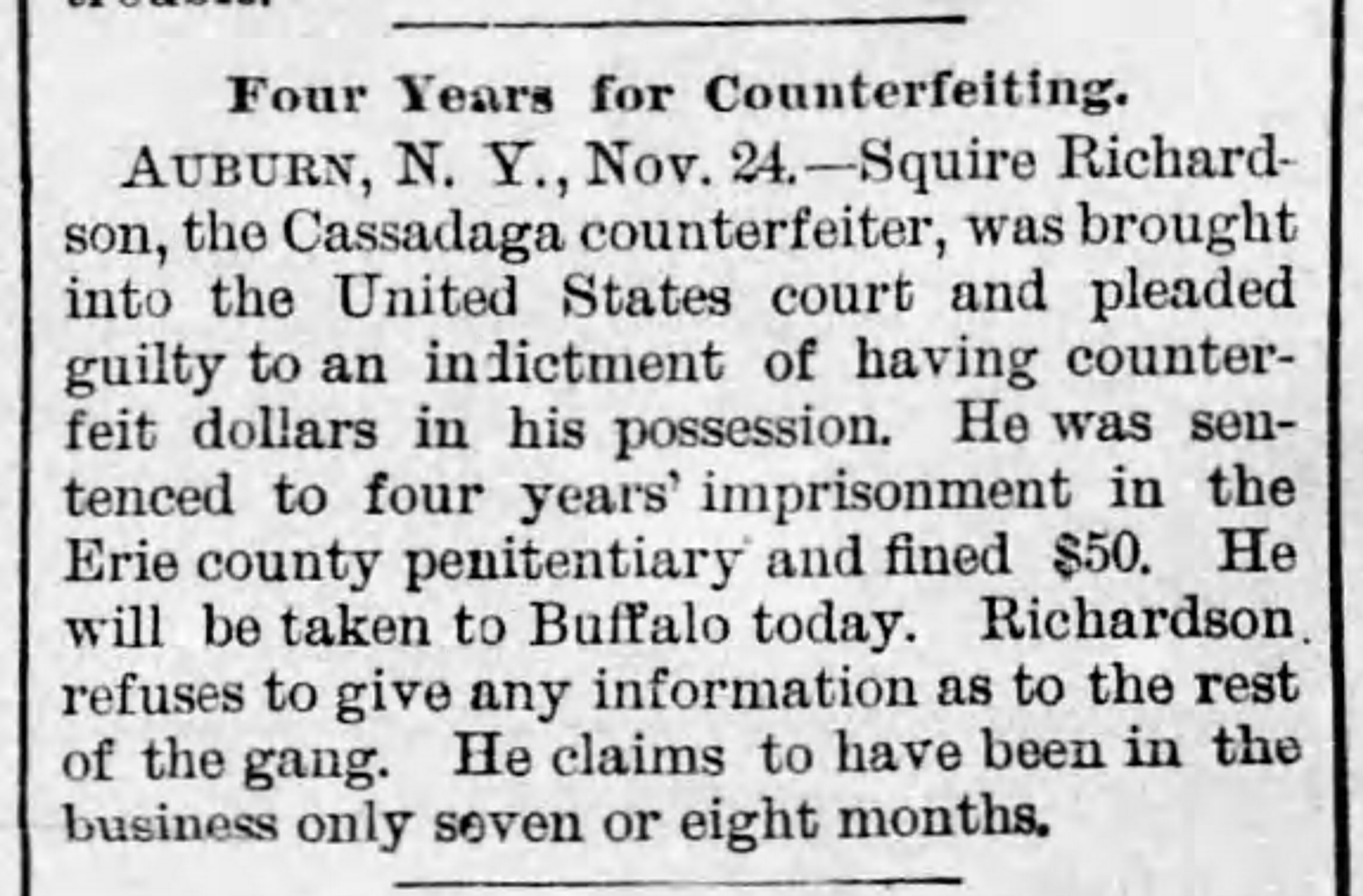 Article on Squire's sentencing