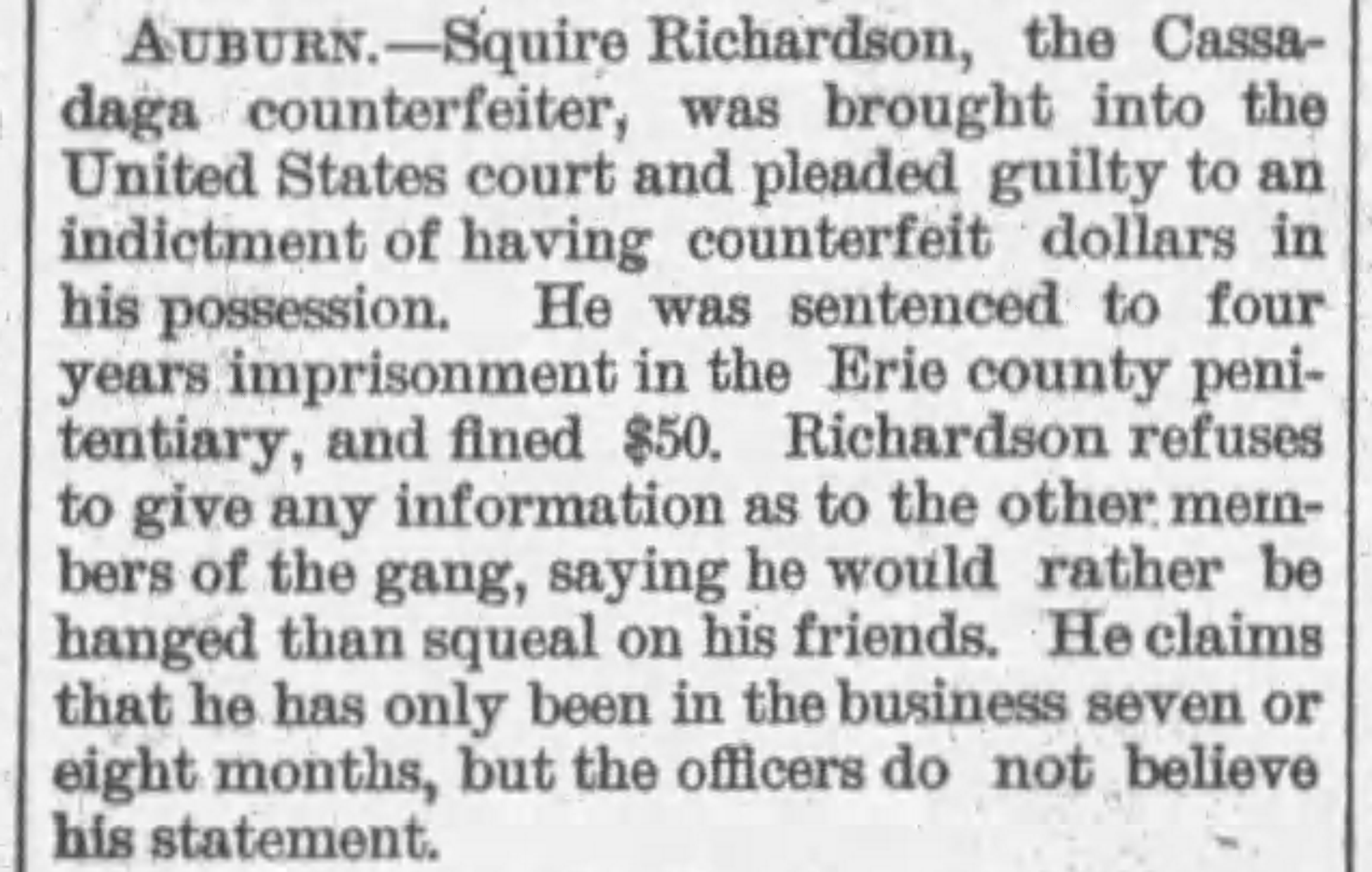 Article on Squire's sentencing