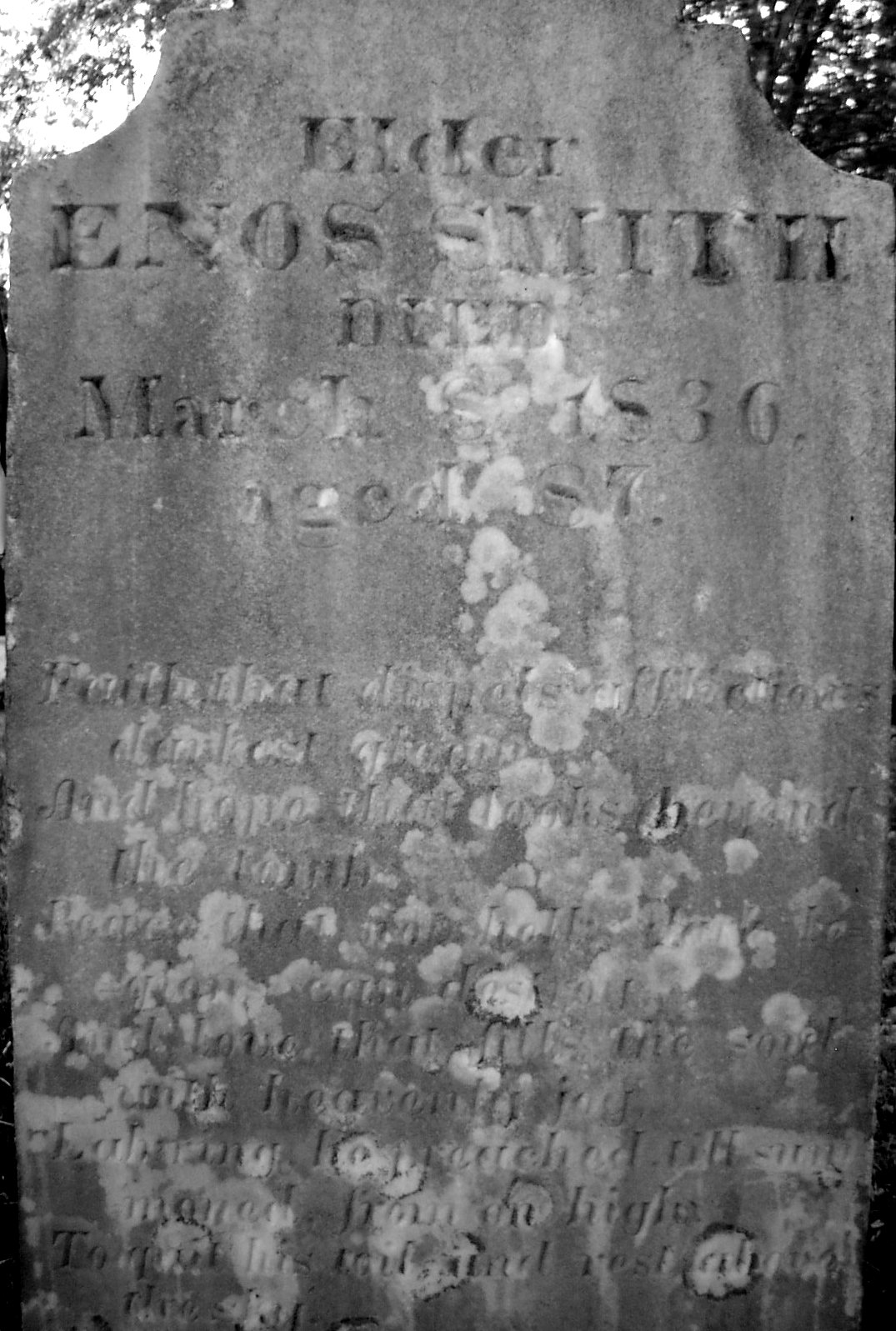 Gravestone of Enos Smith