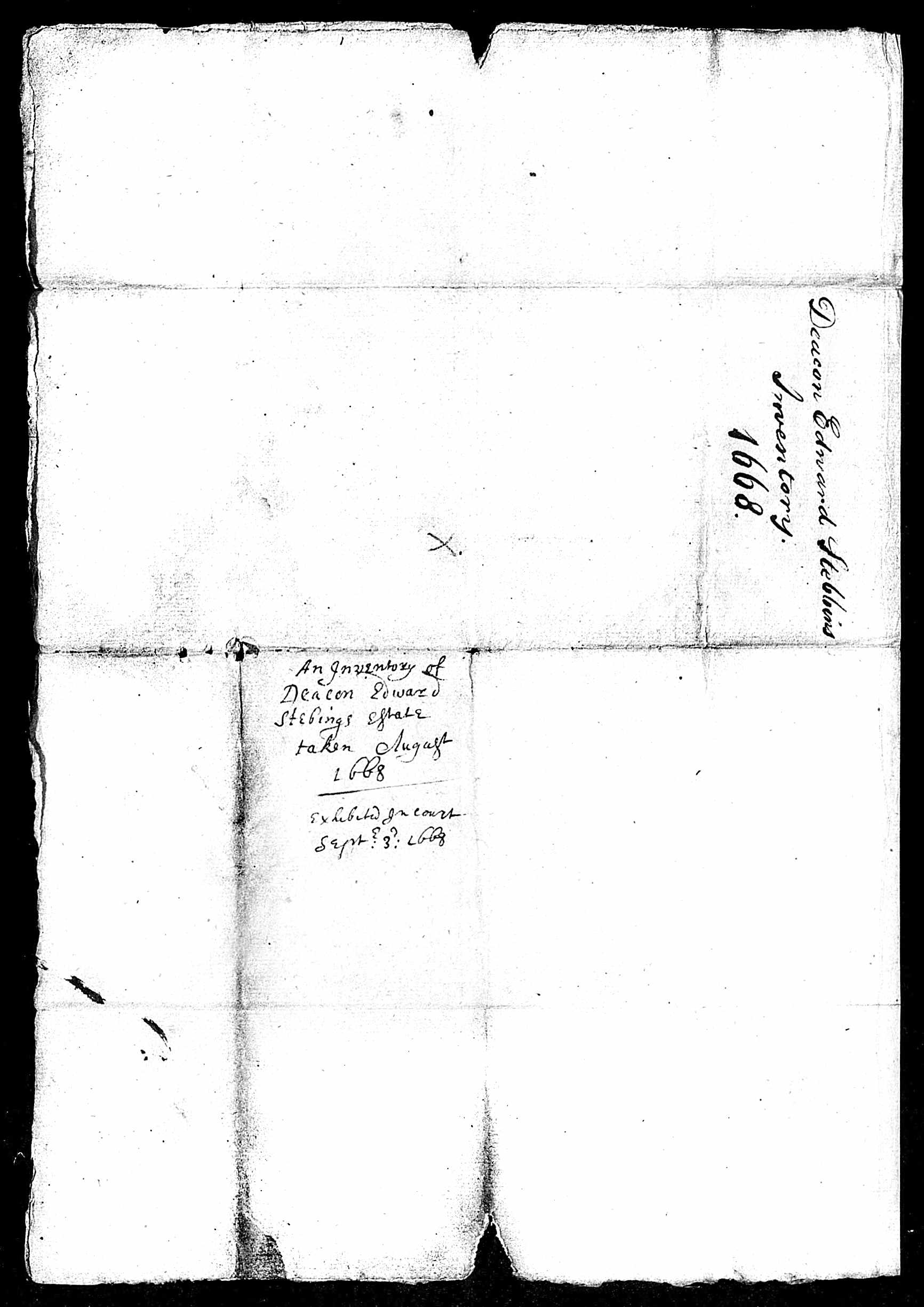 Cover for Edward Stebbins's inventory