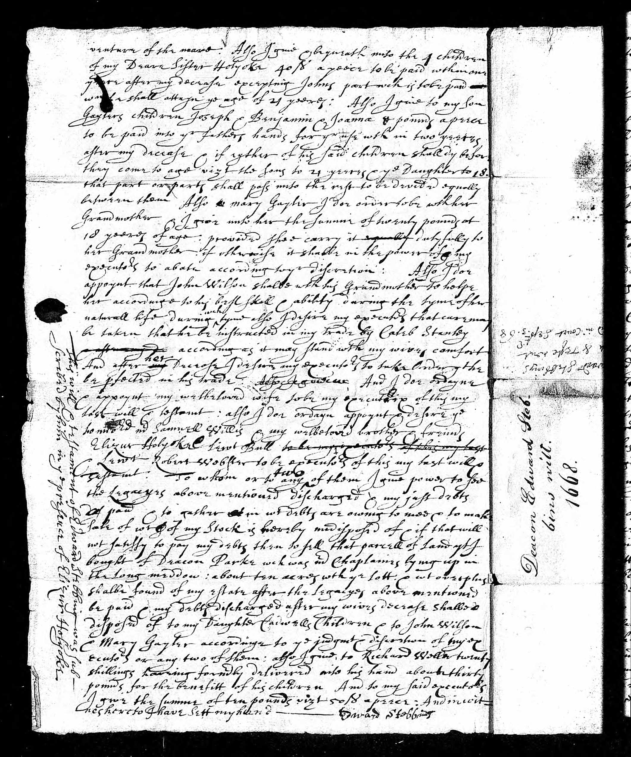 Will of Edward Stebbins, part 2