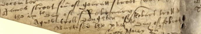 Christening record of Agnes Trott