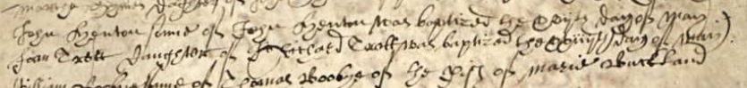 Christening record of Joan Trott