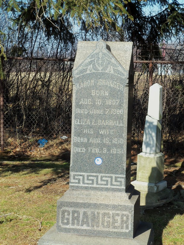 Gravestone of Aaron and Eliza E. (Darrall) Granger