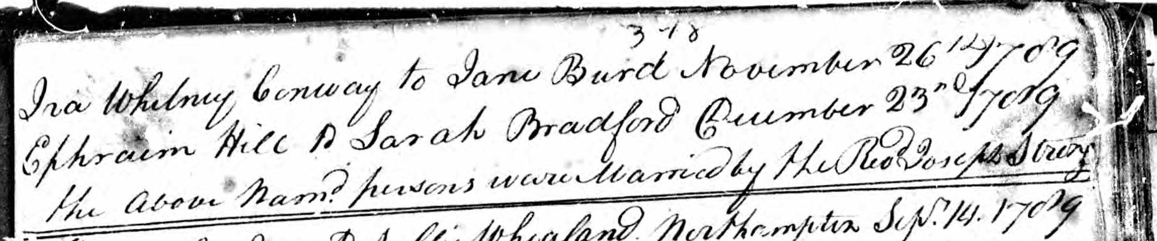 Marriage record of Ira Whitney and Jane Burd