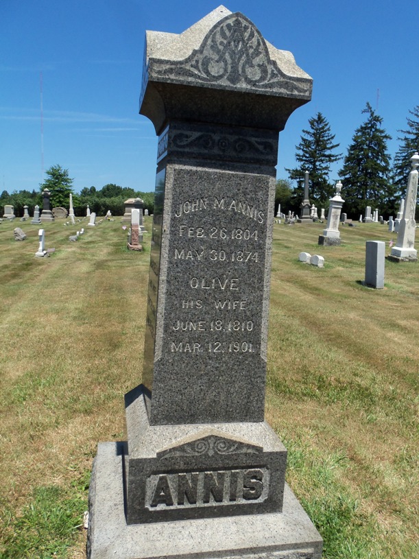 Gravestone of John M. and Olive Annis