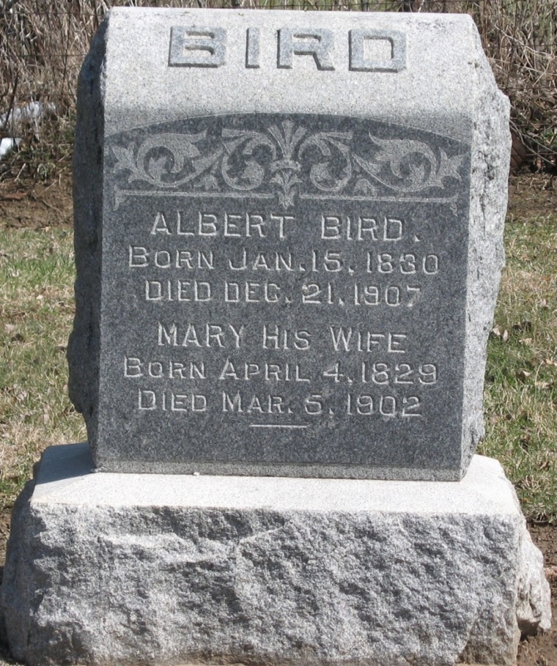 Gravestone of Albert and Mary Bird