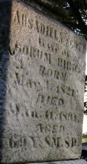 Part of gravestone showing Arsadilla's information