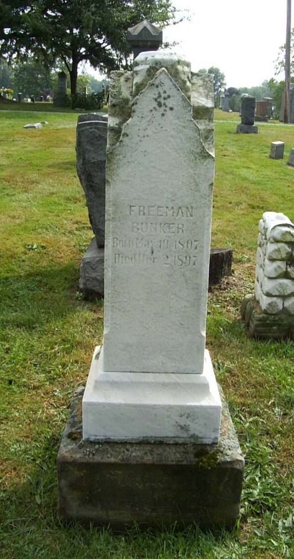 Gravestone of Freeman Bunker