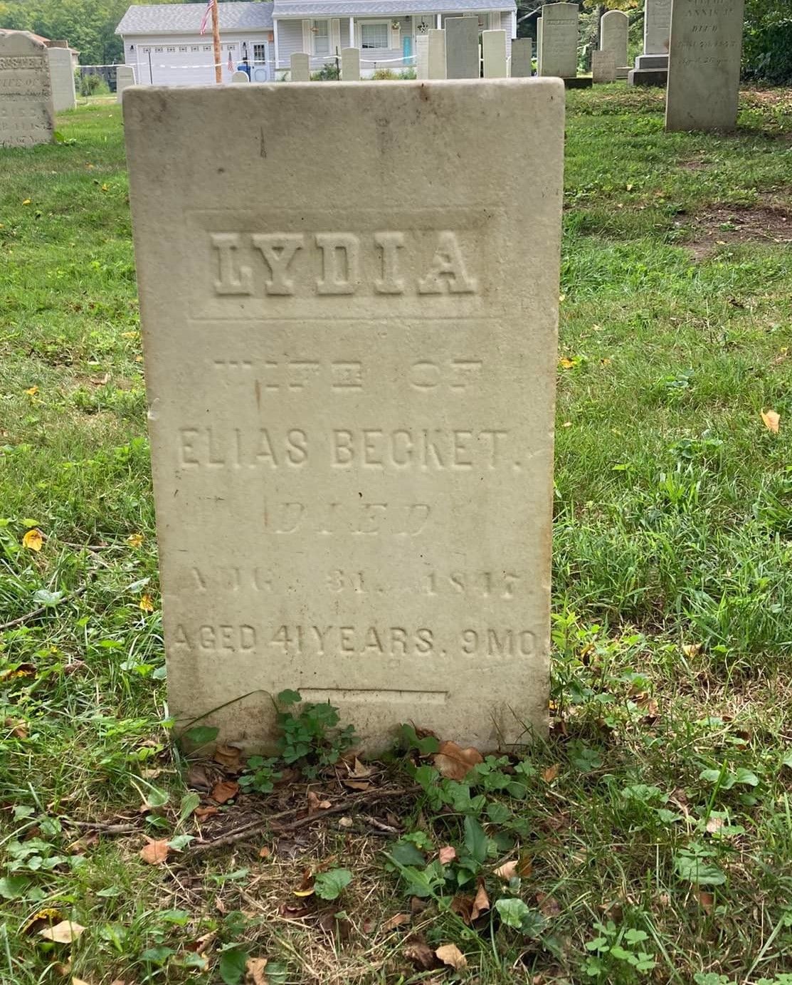 Gravestone of Lydia Becket