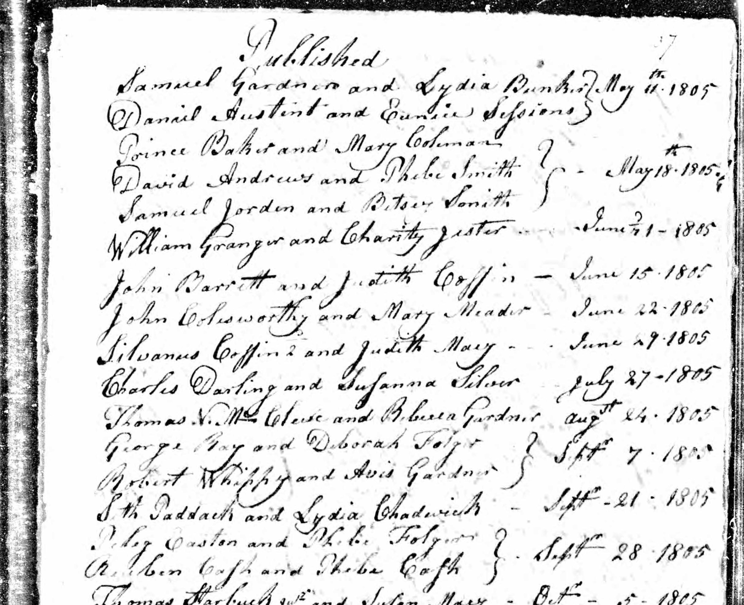 Marriage intention of Reuben Cash and Phebe Cash