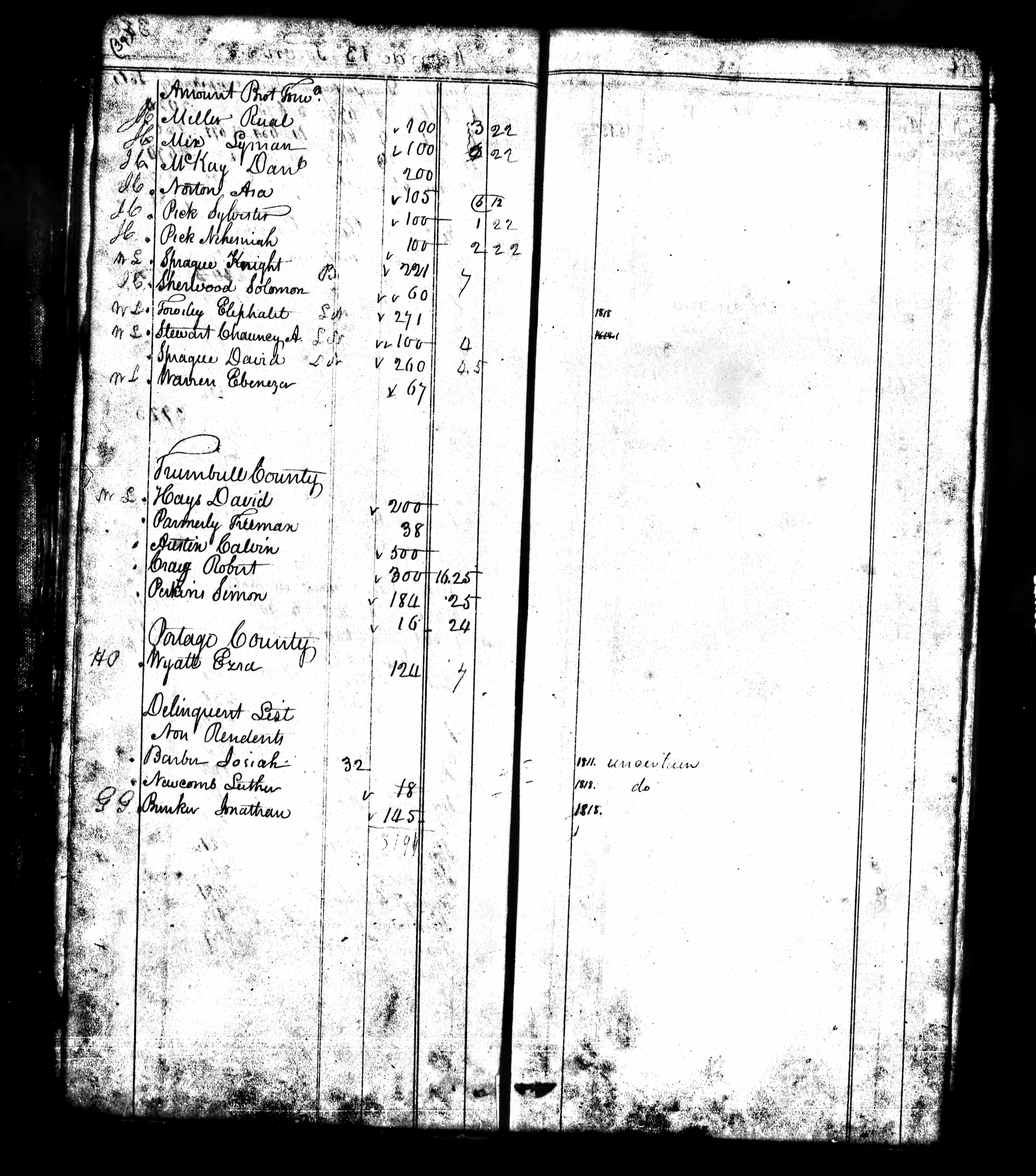 Tax record for Jonathan Bunker