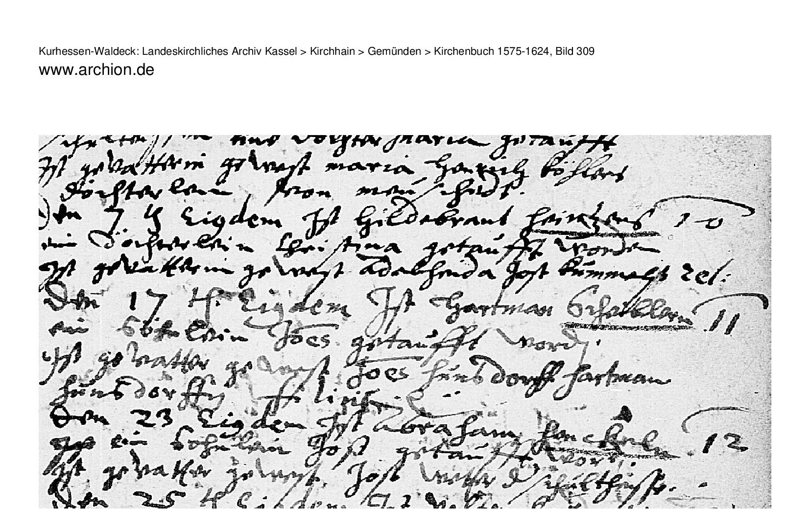 Baptismal record of Johannes Scheibler