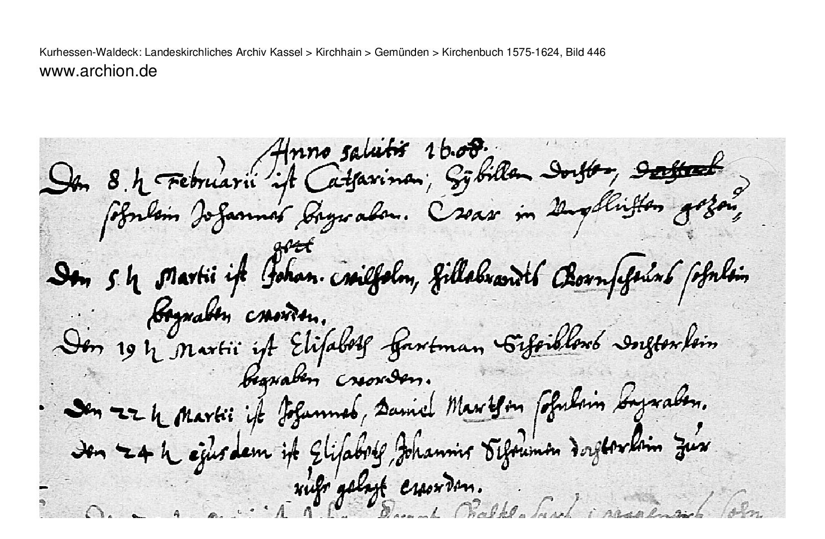 Death record of Elisabeth Scheibler