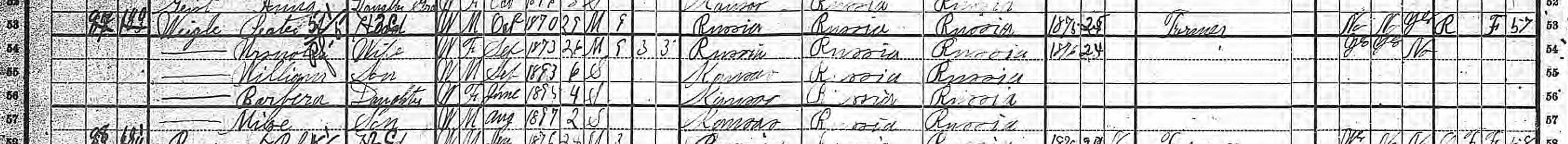 Peater A. Weigle families in 1900