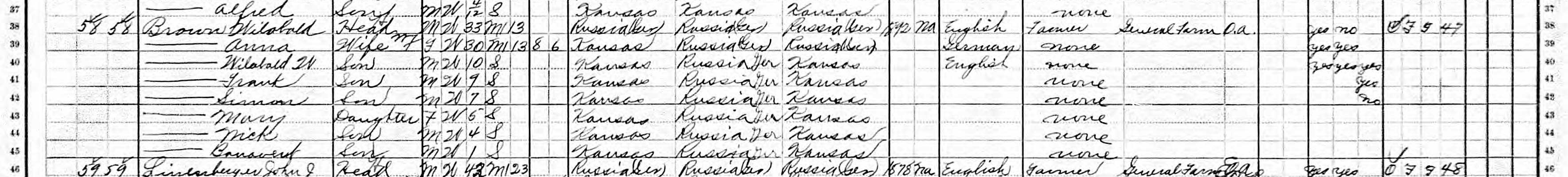 Wilobald Brown family in 1910